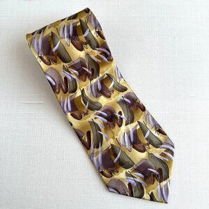 Vintage Jerry Garcia Tie Cyclops Rock, Olive Green and Mauve Silk Abstract Art